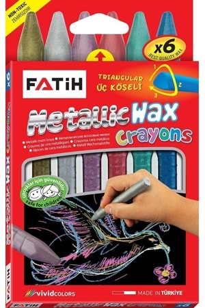 Fatih Mum Pastel Boya Wax Crayons Metalic Kısa 6 Renk | 50180