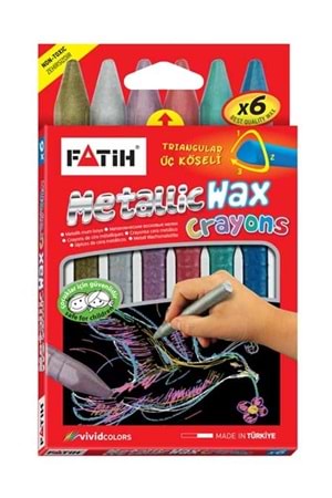 Fatih Mum Pastel Boya Wax Crayons Metalic Kısa 6 Renk | 50180