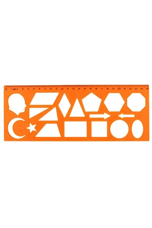Hatas Geometrik Şablon Cetvelli Atatürklü 25 Cm 02285