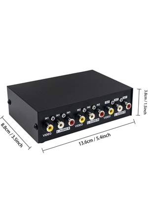 Av Anahtar Kutusu Anahtar Seçici (2 Giriş 1 Çıkış) - Video Audio Switch