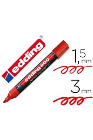 Edding Markör Permanent Yuvarlak Uçlu 1.5-3 Mm Kırmızı 300