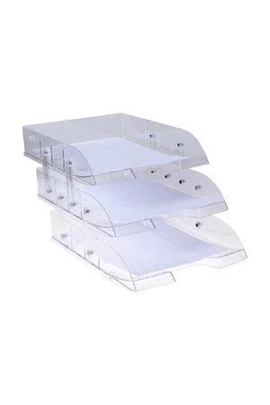 Mas Evrak Rafı Hareketli Plastik 3 Lü Şeffaf 829