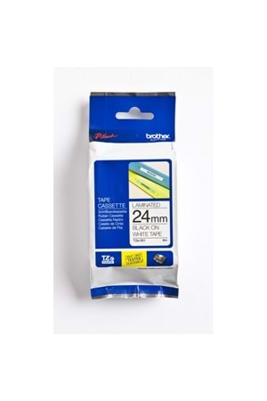 Brother Tze-251 24 Mm Beyaz Üzeri Siyah Laminasyonlu Etiket