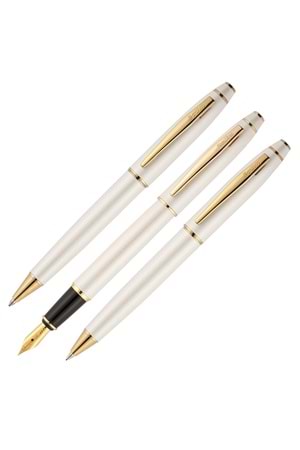 Scrikss Noble 35 Beyaz Altın 3lü Dolma&versatil&tükenmez Kalem Seti