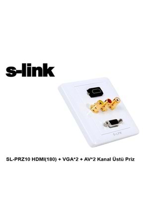 S-link Sl-prz10 Hdmı(180) + Vga-2 + Av-2 Kanal Üst Priz