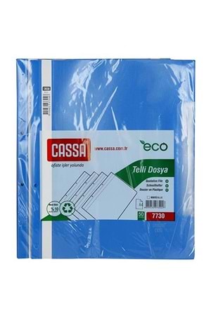 Cassa Telli Dosya Plastik Eco A4 Mavi 7730 50 Li