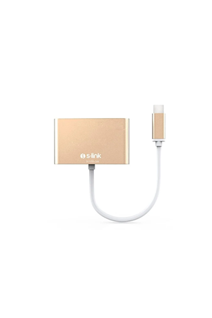S-link Type C To Hdmı + Usb3.0 + Usb3.1 Dönüştürücü Adaptör Sl-usb-c68