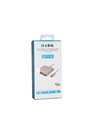 S-link Type C To Hdmı + Usb3.0 + Usb3.1 Dönüştürücü Adaptör Sl-usb-c68
