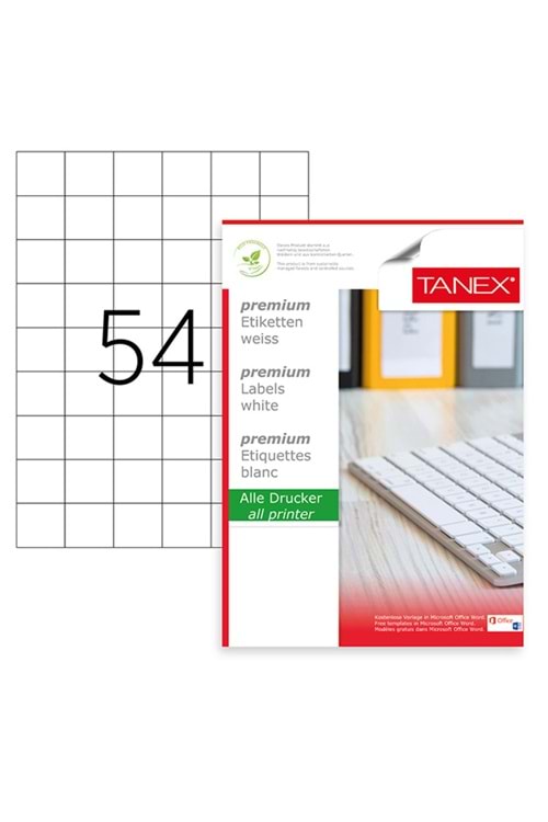 Tanex Laser Etiket 100 Yp 35x33 Mm Laser-copy-ınkjet Tw-2054