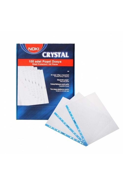 Noki Poşet Dosya Kristal Mavi Kenarlı 100 Lü A4 4830cr