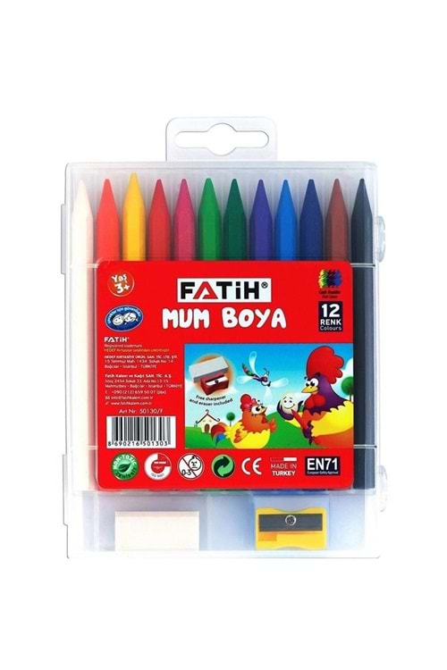 Fatih Mum Pastel Boya Polymer Crayons 12 Renk | 50130/f
