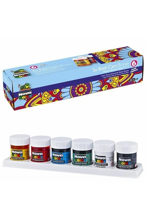Nova Color Cam Boyası Su Bazlı 6 Renk Nc-1996