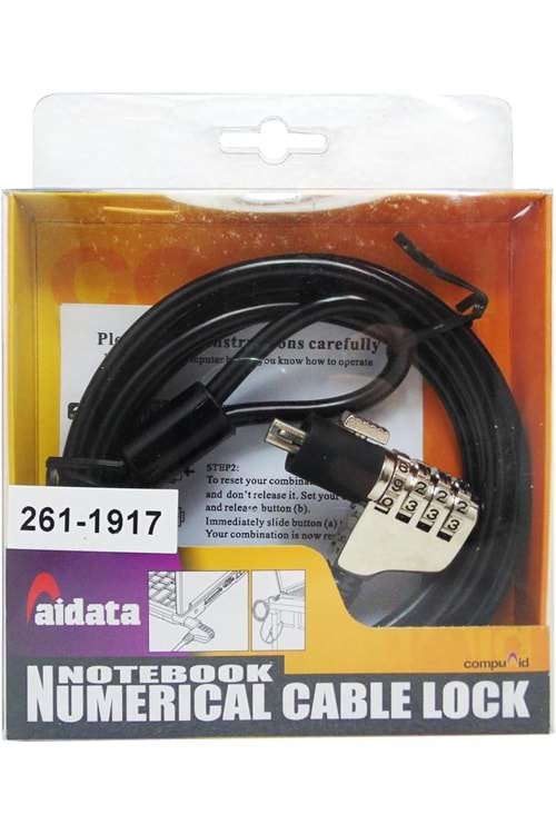 Aidata Notebook & Laptop Şifreli Kablo Zincir Kilit