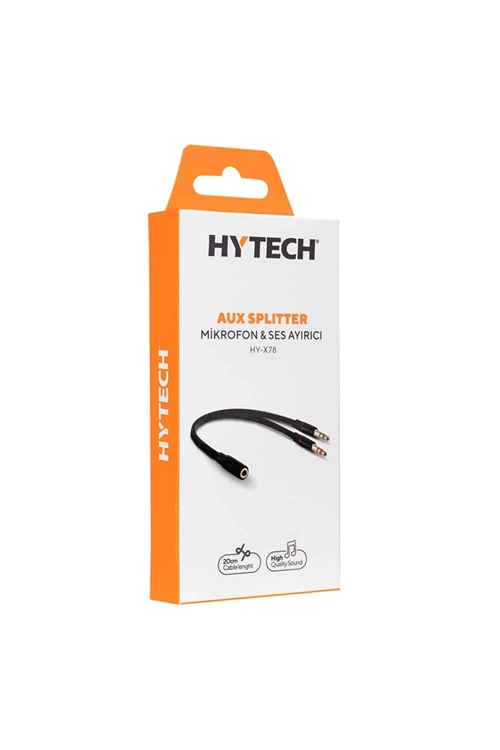 Hytech Hy-x78 Siyah 3.5mm To Audio + Mic 0.15m Kulaklık Çevirici