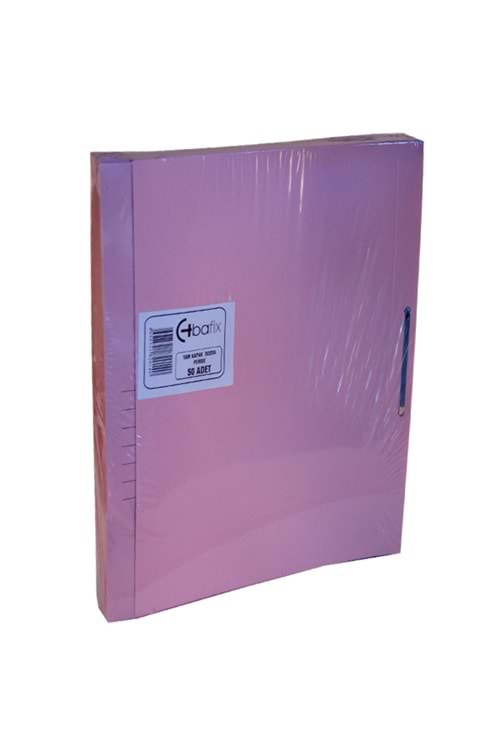 Bafix Tam Kapak Dosya Karton Pembe | Adet