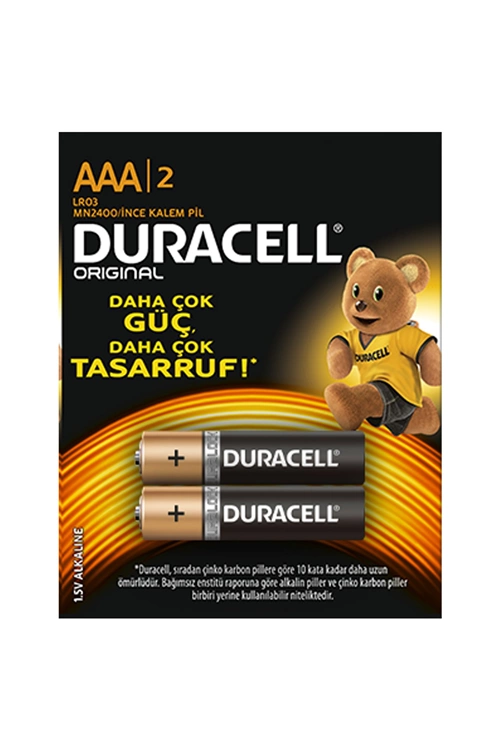Duracell Alkalin İnce Kalem Pil (aaa) 2'li