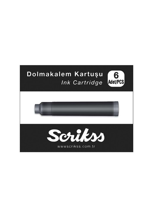 Scrikss Dolma Kalem Kartuşu 6'lı Siyah