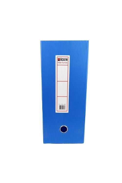 Üçgen Proje Kutusu Plastik Lastikli Geniş 24x32x9 Mavi