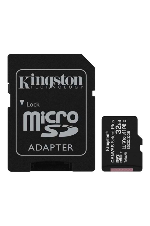 Kingston 32gb Micsdhc Canvas Select Plus 100r A1 C10 Card + Adp Hafıza Kartı | Sdcs2/32gb