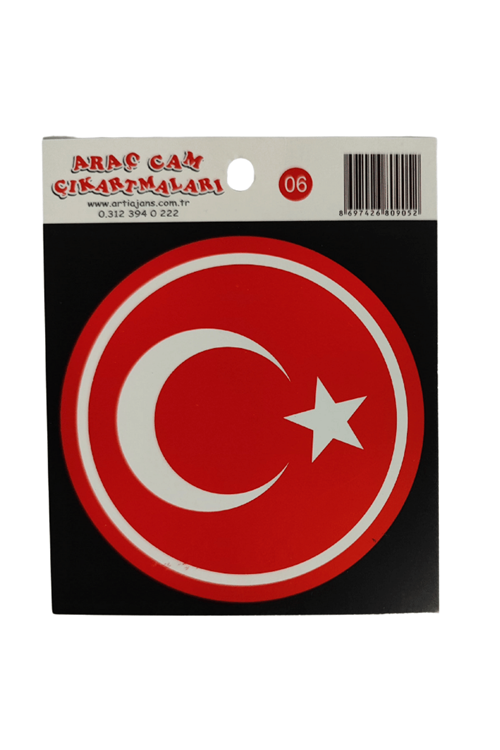 Araç Cam Çıkartma 6 (yuvarlak Bayrak)