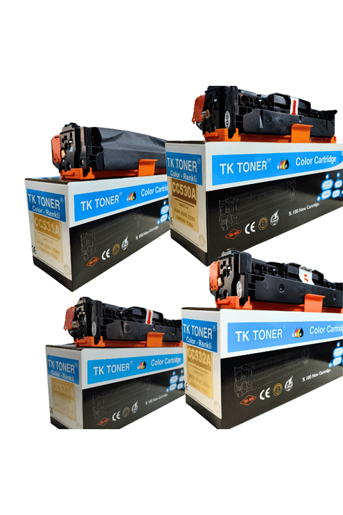 Tk Toner | Tüm Renkler Tk Cc530a - Cc531a - Cc532a - Cc533a - Canon 7200 Tüm Renkler (siyah - Sarı - Kırmızı - Mavi) Muadil Toner ( Crgr718 - 2020 - 2025 - 2320)