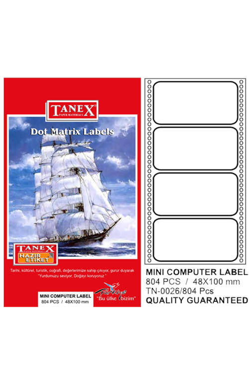 Tanex Sürekli Form Etiket 804 Lü 48x100