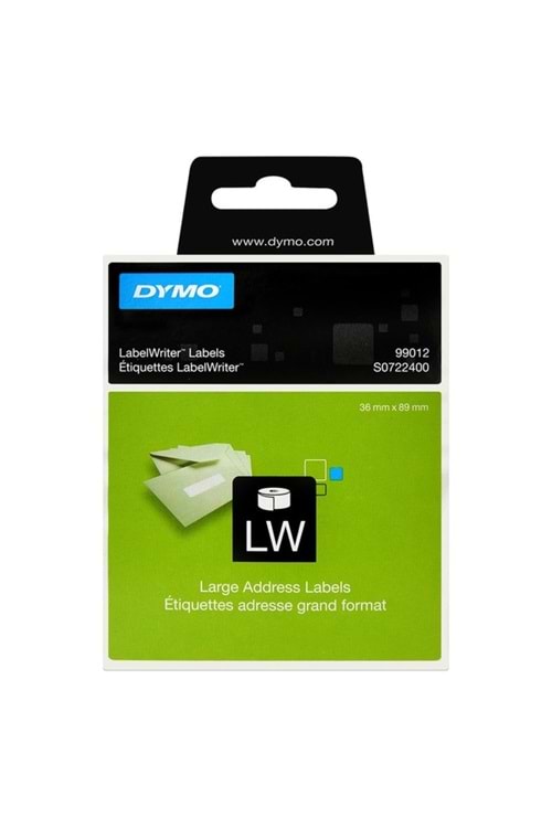 Dymo 99012 Lw Geniş Adres Etiketi 89mm X 36mm 2 X 260 Etiket