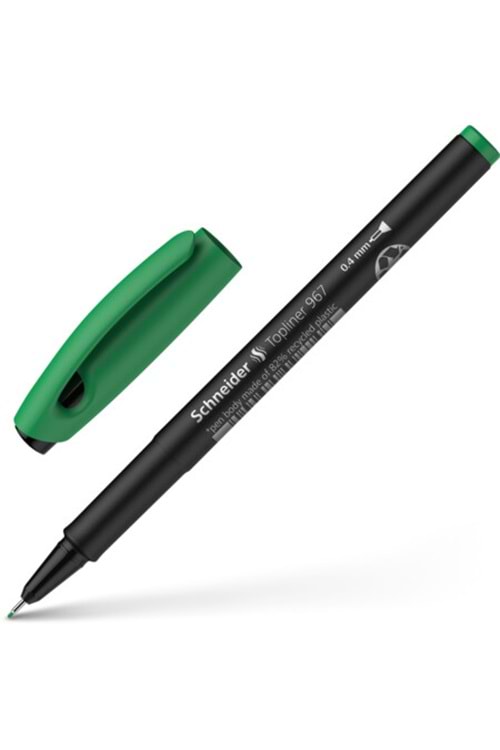 Schneider Topliner 967 Fiber Uçlu Keçeli Kalem Yeşil 0.4mm