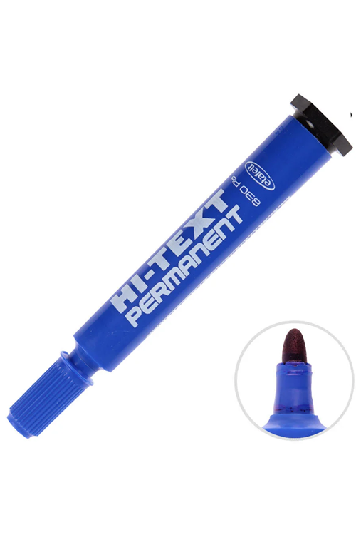 Hi-text Markör Permanent Yuvarlak Uçlu Mavi | 830pb