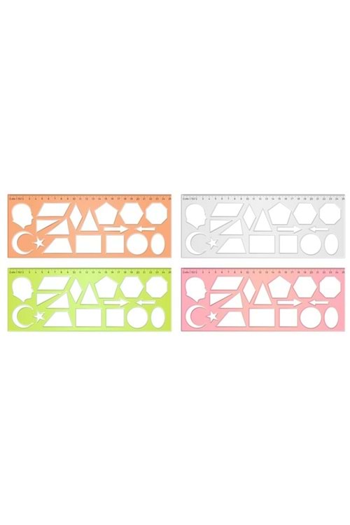Hatas Geometrik Şablon Cetvelli Atatürklü 25 Cm 02285