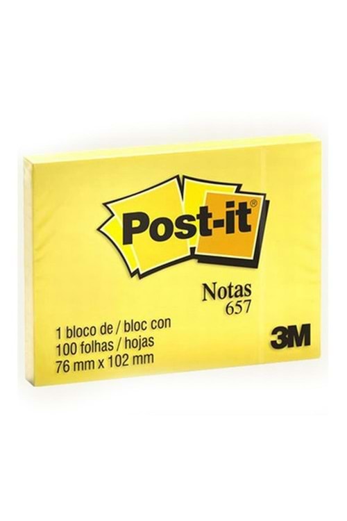 Post-it Yapışkanlı Not Kağıdı 100 Yp 76x102 Sarı 657