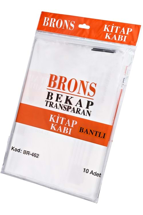 Brons Hazır Kitap Kabı Şeffaf Bantlı 10'lu Ekonomik Paket | Br-462