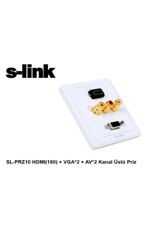 S-link Sl-prz10 Hdmı(180) + Vga-2 + Av-2 Kanal Üst Priz