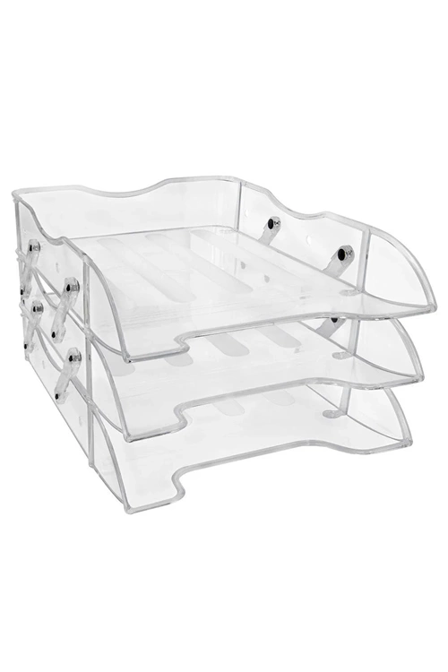 Cassa 3 Lü Evrak Rafı Hareketli Şeffaf 8808