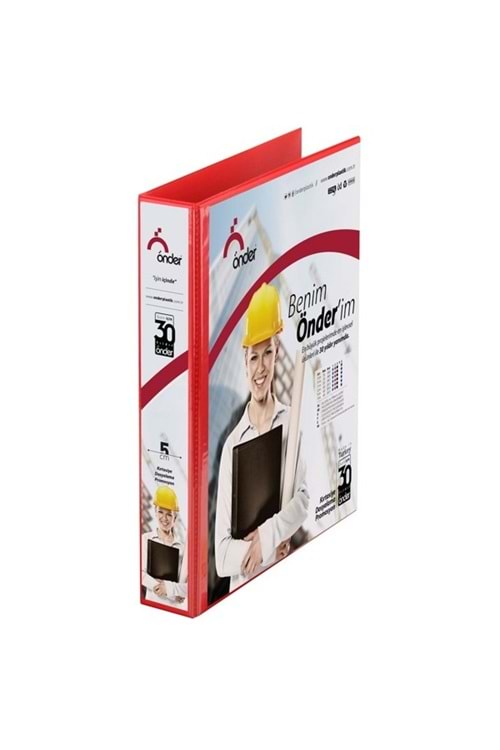 Önder Sunum Klasörü 4 Halkalı 30 Mm A4 Kırmızı 2013-2