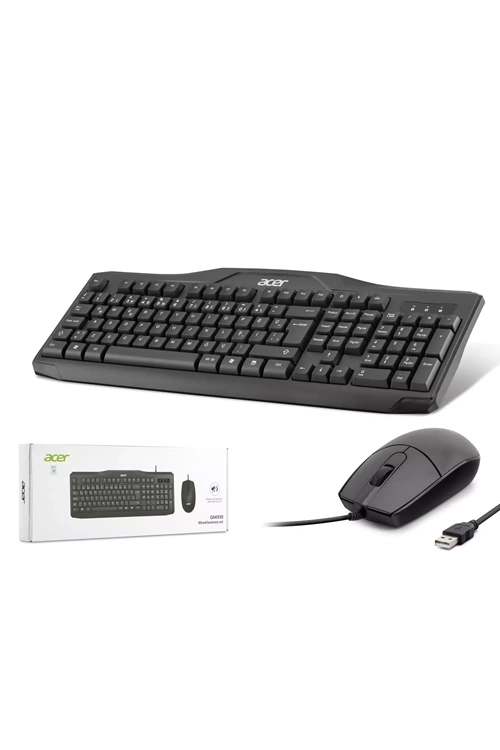 Acer Oak-930 Kablolu Sessiz Tuşlu Klavye Moue Set Siyah (klavye 1,40cm/mouse 1.60cm Kablo)