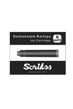Scrikss Dolma Kalem Kartuşu 6'lı Siyah