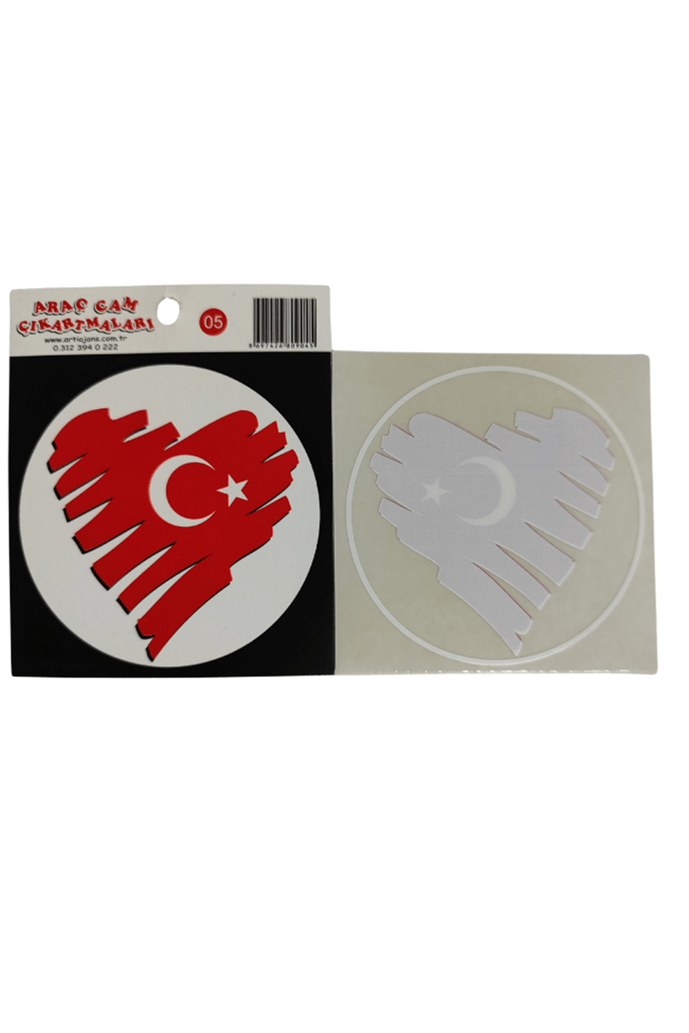 Araç Cam Çıkartma 5 (kalpli Bayrak)