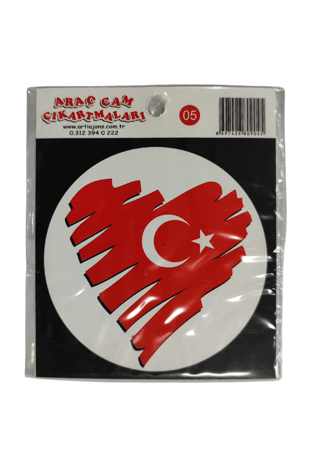 Araç Cam Çıkartma 5 (kalpli Bayrak)