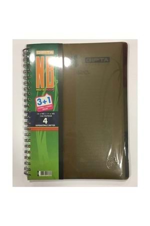 Gıpta Plastik Kapak 3+1 Defter 150 Yp Telli Defter